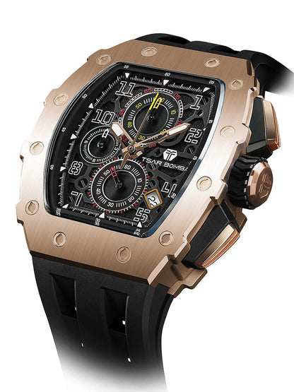 TSAR BOMBA New TB8204 Watch for Men, Japan Quartz Chronograph, 50M Waterproof Wristwatch, Fashion Sport Clock, Luxury Gift