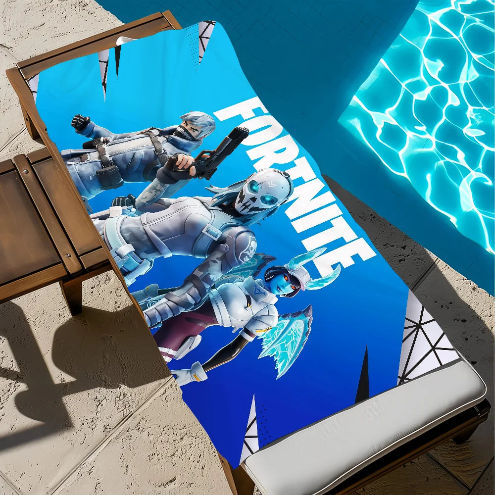 Hauska F-Fortnite-pelitaidepyyhe, pehmeä rantapyyhe, uintiretki, uima-allas, kylpypyyhe, kuntosali, spa, sisustus, lahja, loma