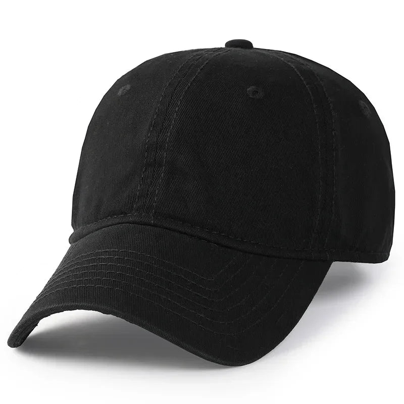 Jednobarevná velká měkká bavlněná baseballová čepice pro muže, 63 cm, klasická plus snapback čepice, dámský golfový klobouk proti slunci, 59–62 cm
