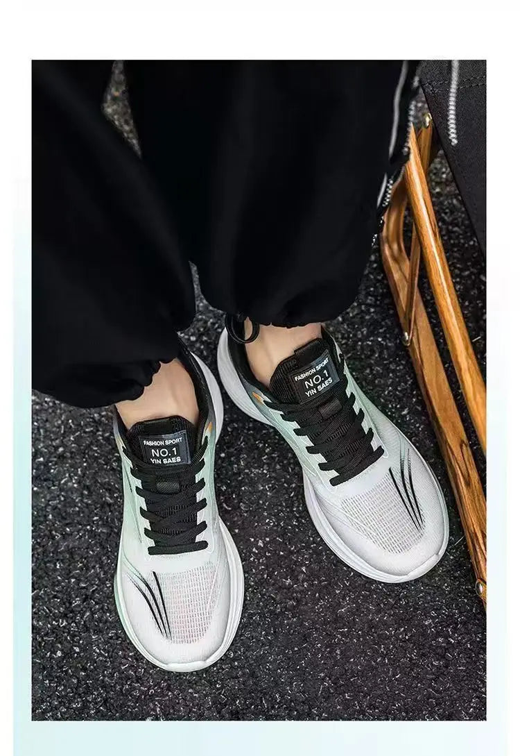 Chaussures en maille respirante pour hommes, baskets légères et décontractées, antidérapantes, semelle souple, chaussures de course pour printemps et été