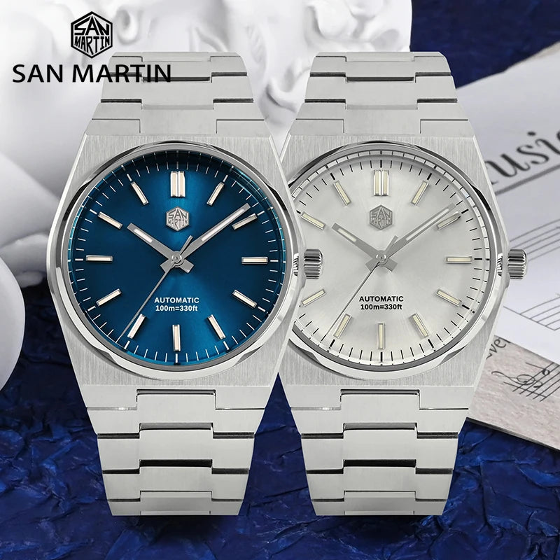 San Martin Classic Men Watch 40mm Miyota 9015 Luxury Dress Automatic Mechanical Wristwatch Quick Release Bracelet SN0023 Watch