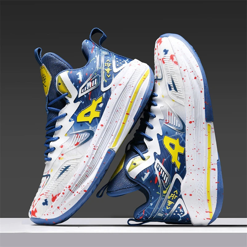 Chaussures de basket-ball pour hommes, respirantes, avec amorti, antidérapantes, résistantes à l'usure, chaussures de course, chaussures de sport pour entraînement en salle de sport, baskets de basket-ball pour hommes.