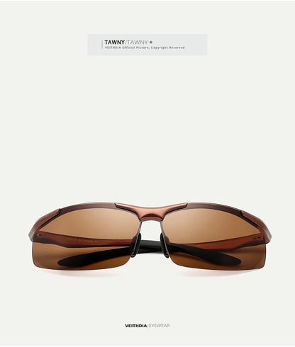 VEITHDIA Men's Sunglasse Outdoor Polarized UV400 Lens Rectangle Rimless Driving Fishing Sun Glasses Sports Eyewear For Male 6535
