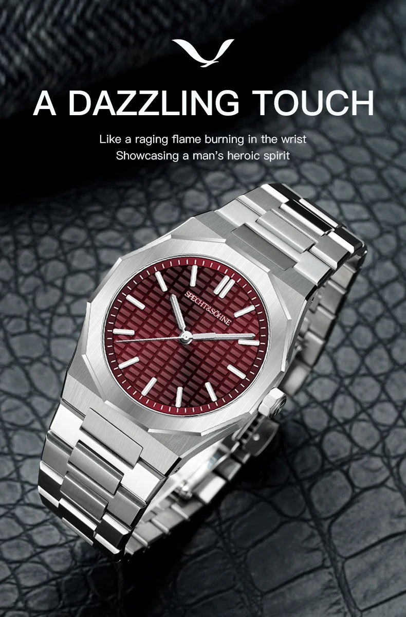 New 2026 Fashion Rare Specht & Söhne Men's Watch Ultrathin 38MM Steel Sapphire Crystal VH31 Quartz Wristwatch