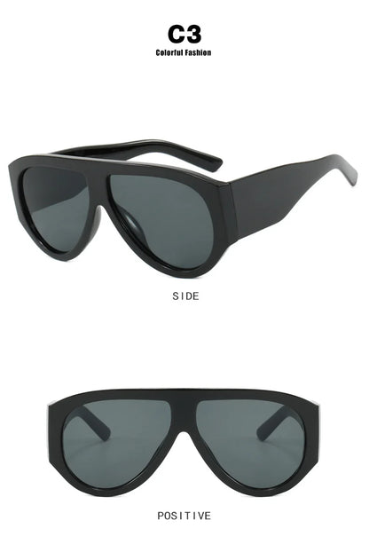 Luxury Pilot Oversized Sunglasses Women Brand Designer Big Frame Gradient Sun Glasses Fashion Goggle Shades Oculos De Sol