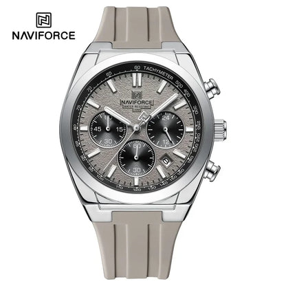 Pánské náramkové hodinky NAVIFORCE – luxusní a sportovní styl, quartzový strojek, 24hodinový displej, okénko s datem, chronograf, vodotěsné – tip na dárek pro muže