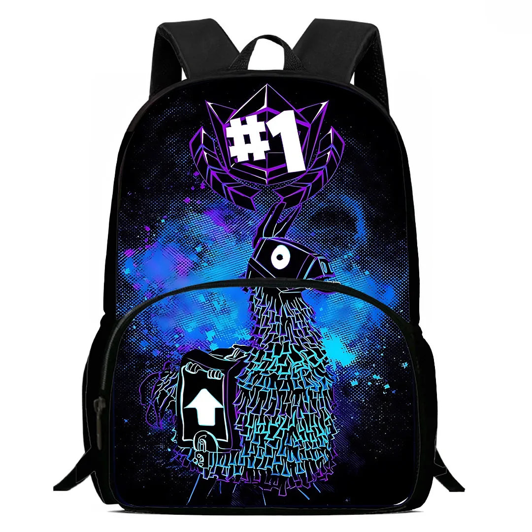 Classic Game Fortnite Kids Backpacks for Boys and Girls, Student Birthday Gift, Child School Bags with Large Capacity, Durable Camping Rucksack