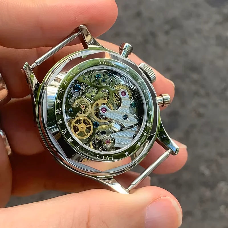 Reloj mecánico para hombre Seagull 1963 International Edition, reloj de piloto ST1901, cronógrafo retro de pulsera, aviación de la Fuerza Aérea, nuevo