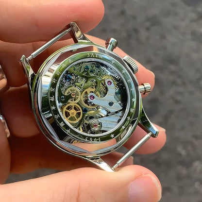 Reloj mecánico para hombre Seagull 1963 International Edition, reloj de piloto ST1901, cronógrafo retro de pulsera, aviación de la Fuerza Aérea, nuevo