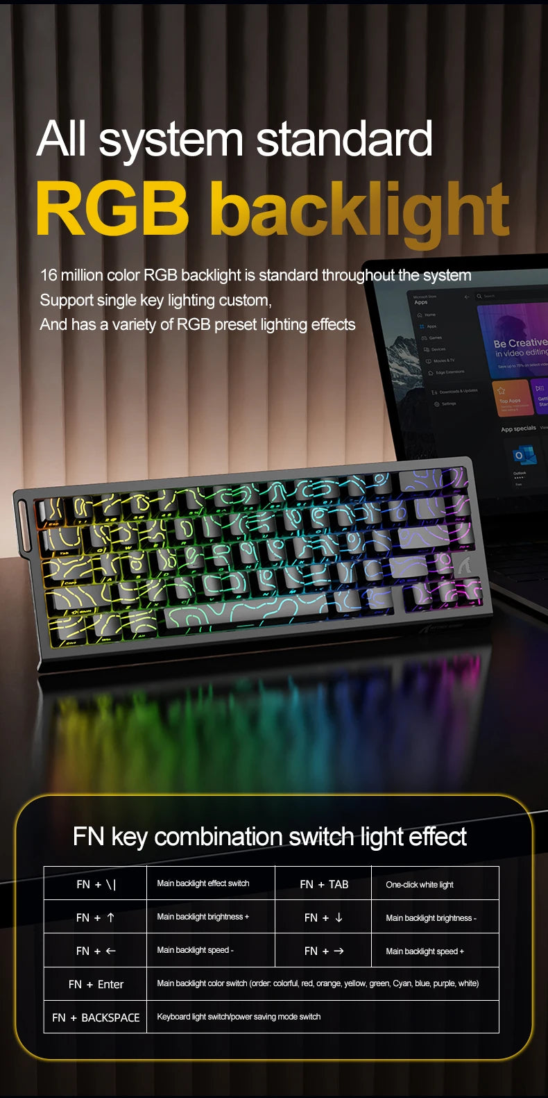 X68HE ATTACK SHARK X68PRO Magnetic Gaming Keyboard Mechanical Wired 0.01mm Rapid Trigg 8000Hz SOCD/Rs 0.125ms 128K Rate