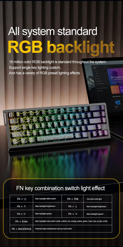 Teclado gaming magnético ATTACK SHARK X68HE X68PRO HE e FREEWOLF F68 com fios F68Pro sem fios para gaming profissional 0.01mm Rapid Trigg