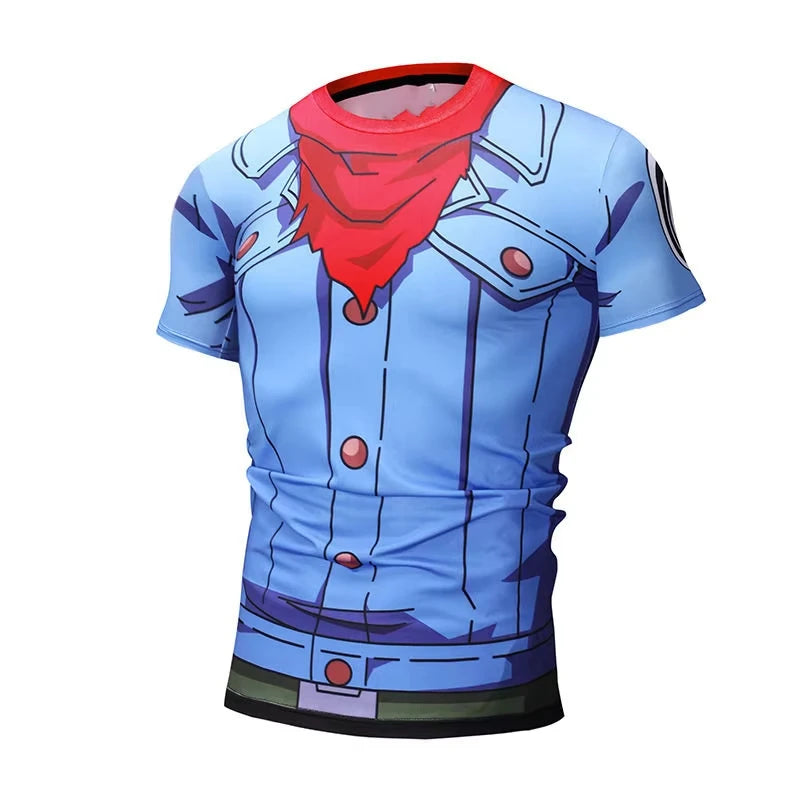2026 Summer Dragon Ball Short-sleeved T-shirt for Men Cosplaying As Goku Anime, Half-sleeved T-shirt Breathable Casual Y2k