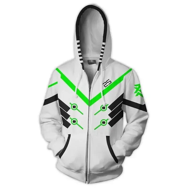 Sweatshirt com Capuz de Anime e Gaming com Impressão 3D Overwatches DVA DJ, Fato de Cosplay, Casaco com Capuz para Mulher, Homem e Casal, Top de Vestuário
