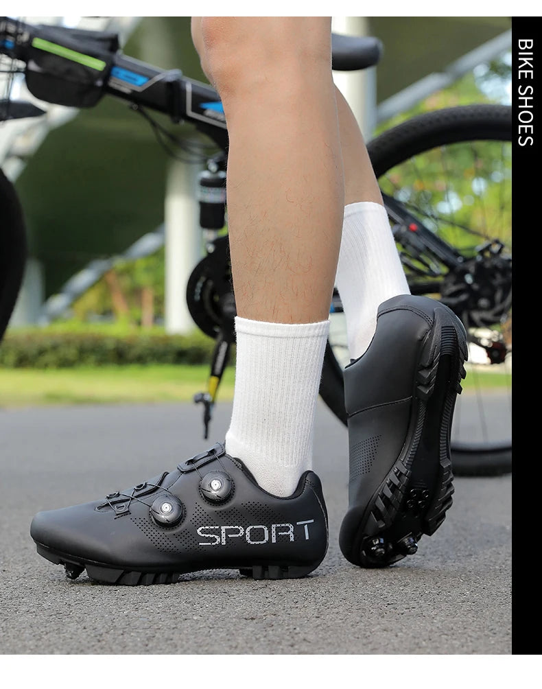 Ultra-Light Cycling Shoes, Breathable and Lightweight, SPD-Compatible Hard Soles for Road Mountain Bike Competition Training