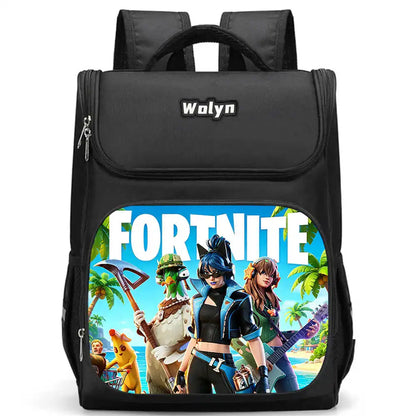 School Backpack With Multi Compartment, Large Cartoon Fortnite School Bags For Boys & Girls, Durable Child Backpack For Ages 5-10