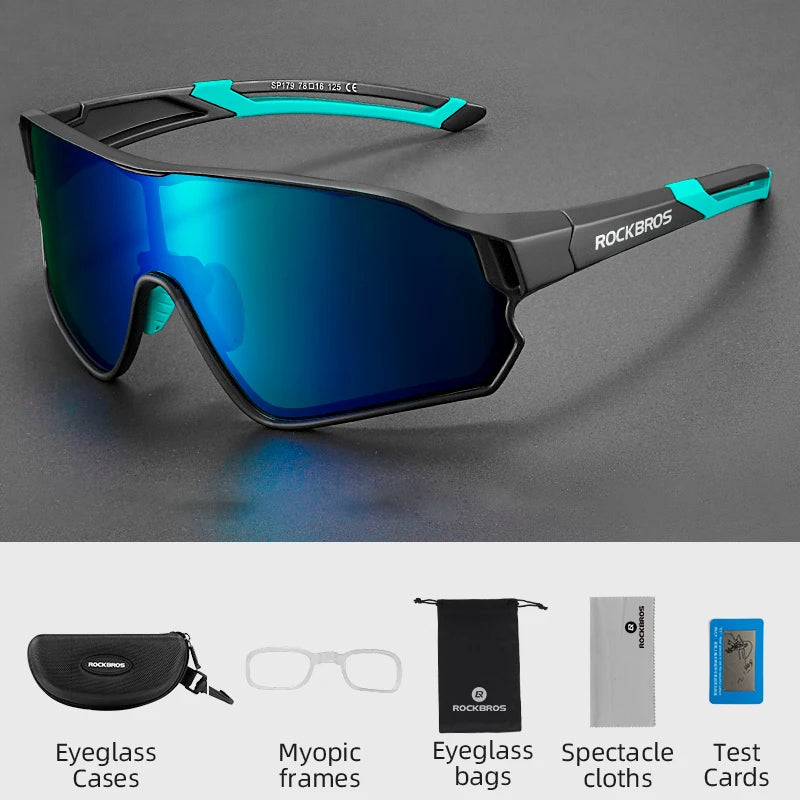 ROCKBROS Polarized Bike Glasses UV400 Sun Protection Cycling Sunglasses Ultralight Large Frame MTB Road Bicycle Eyewear Glasses