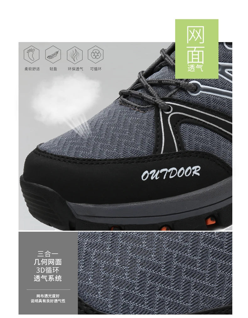 Scarpe da trekking da uomo Brand in mesh traspirante, scarpe da viaggio outdoor impermeabili per caccia e pesca, scarpe sportive da montagna, fuoristrada e riding