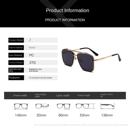 New Metal Square Gradient Sunglasses Fashionable Men Women Luxury Sunglasses Outdoor Sports Driving Fishing Goggles UV400
