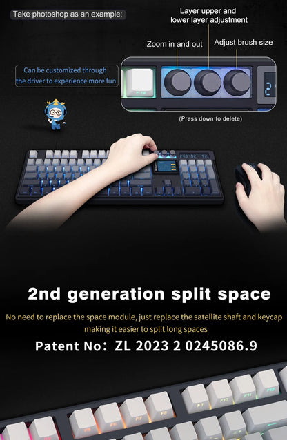 SKYLOONG GK104 Pro Wireless Mechanical Keyboard 100% Custom Keyboard Hot-Swappable Low-noise Switch for PC Gamer Office Accessories