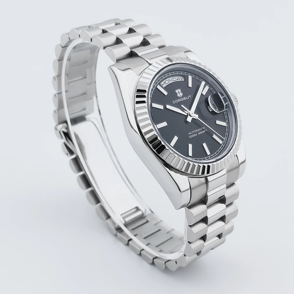 Orologio da uomo Corgeut Luxury 36MM ST1644 automatico meccanico con zaffiro, Relógio Masculino 10BAR, day, swim e dress watch