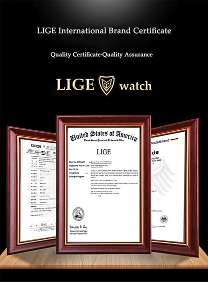 LIGE Top Brand Luxury Men Quartz Watch Date Nylon Leather Waterproof Luminous Military Sports Watches For Men relogios masculino