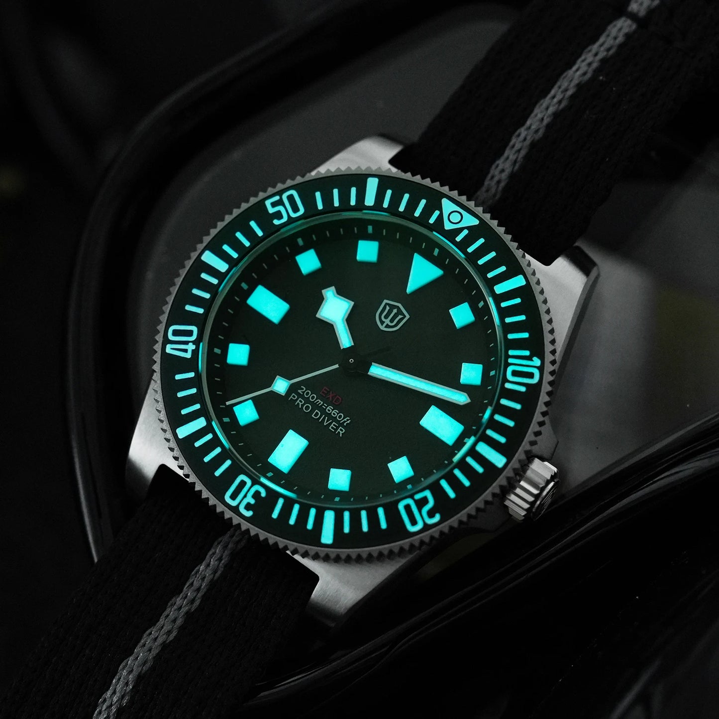 Watchdives EXD 40Mm Titanium Dive Watch Men's VH31 Sweep Quartz Watches 200 Waterproof AR Sapphire BGW9 Luminous 316L Wristwatch
