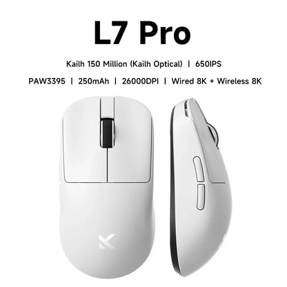 MCHOSE L7 Ultra+ Medium Large Hand Mouse Game E-Sports Paw3950 Wireless Three Mode Lightweight Office Dual-Drive Computer Mouse