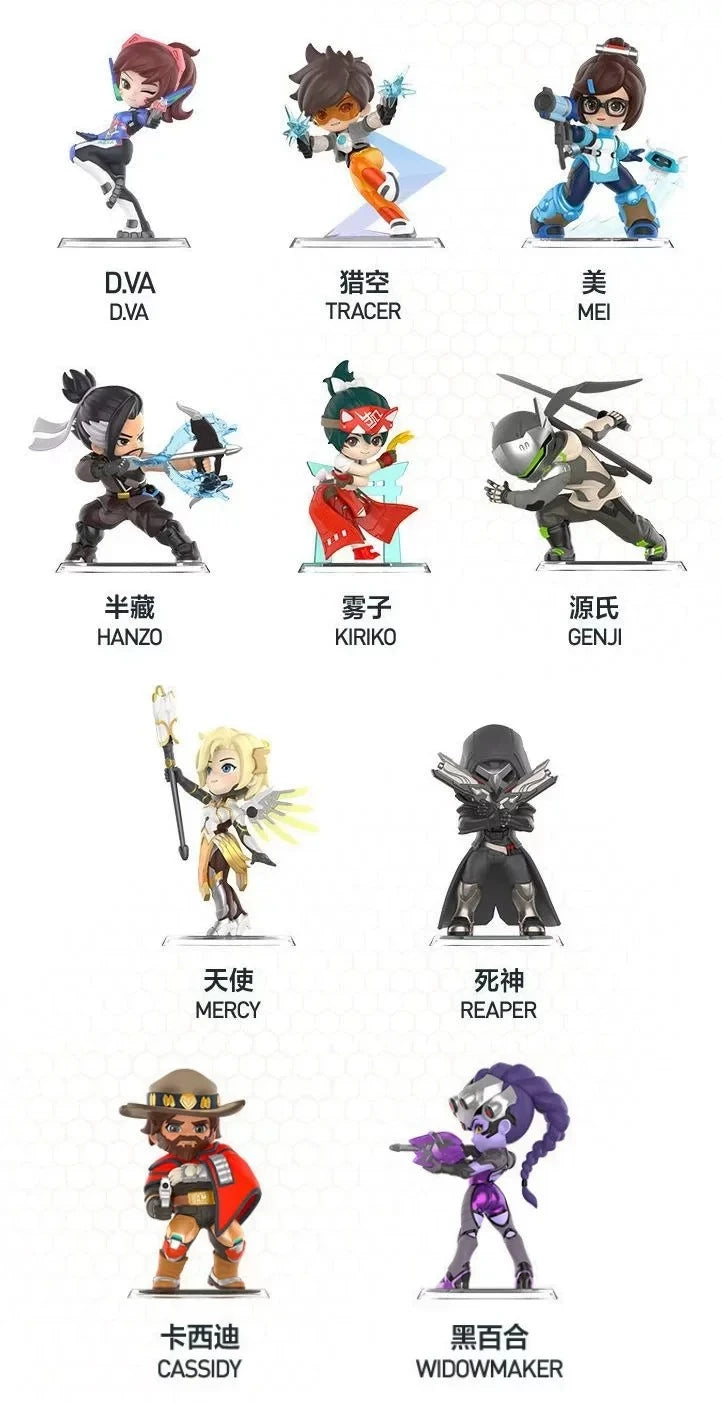 POP MART Genuine Overwatch Play Of The Game Series Blind Box PVC Collectible Figurines Desktop Ornaments Girl Toy Model For Fans