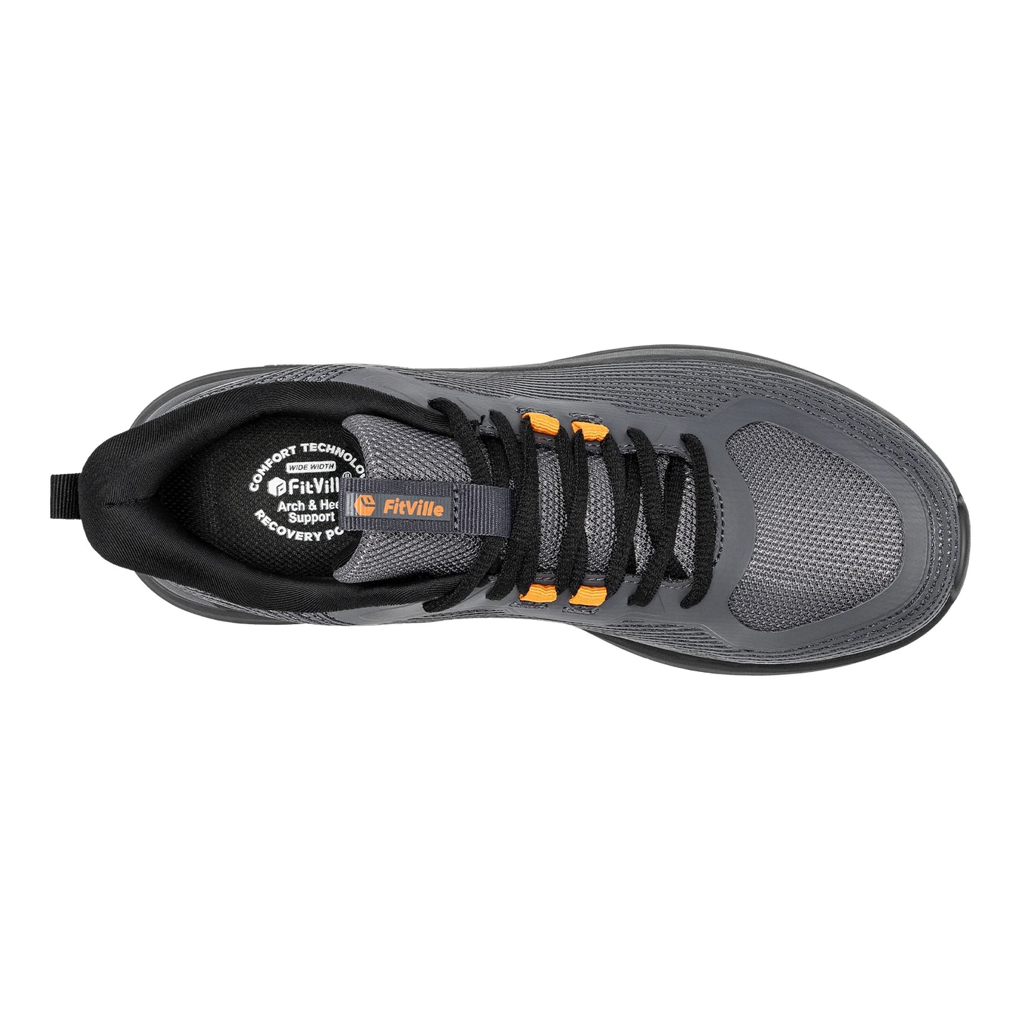 Fittington Men's Walking Shoes Extra Wide Sneakers Comfortable Lightweight Running Sports Shoes with Arch Support for Flat Feet