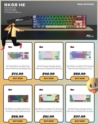 Mouse wireless Bluetooth RK ROYAL KLUDGE M30 PAW3311 41G leggero 12000dpi tri-mode per gamer, ergonomico con software