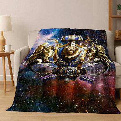 WOW World of Warcraft Arthas Demon Illidan Sylvanas Flannel Blanket,Cozy Soft Throw Blanket for Home Bedroom Bed Sofa Cover Gift