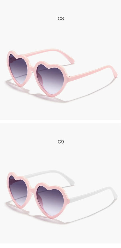 Stylish Kids rose pink Heart Sunglasses UV400 Protection Adjustable Frame for Boys Girls Baby Toddler 0-12 Years eyewear