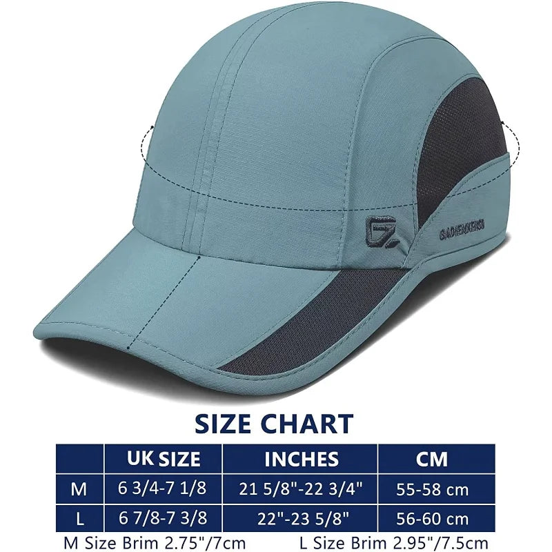 GADIEMKENSD Unisex Quick Dry Sports Cap - Running, Hiking, Golf - Sun Protective Outdoor Cap (Gorra Running, Boné Corrida）