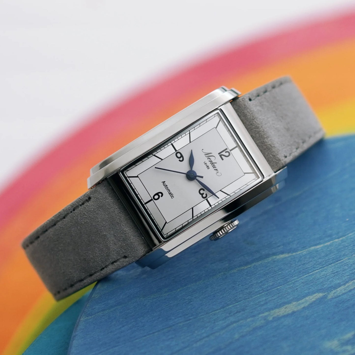 New MERKUR NH05 Rectangle Retro Casual Watch for Men Business Series Automatic Chorded Watch Sapphire White Watch