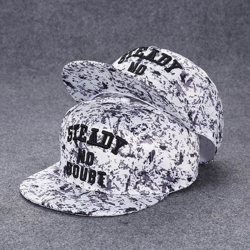 Men's Letter Embroidery Tide All-Match Flat Brim Baseball Cap Ladies Summer Hip-Hop Hat Outdoor Shade Adjustable Peaked Cap