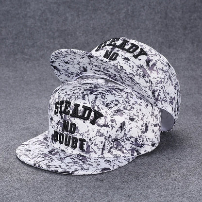 Men's Letter Embroidery Tide All-Match Flat Brim Baseball Cap Ladies Summer Hip-Hop Hat Outdoor Shade Adjustable Peaked Cap