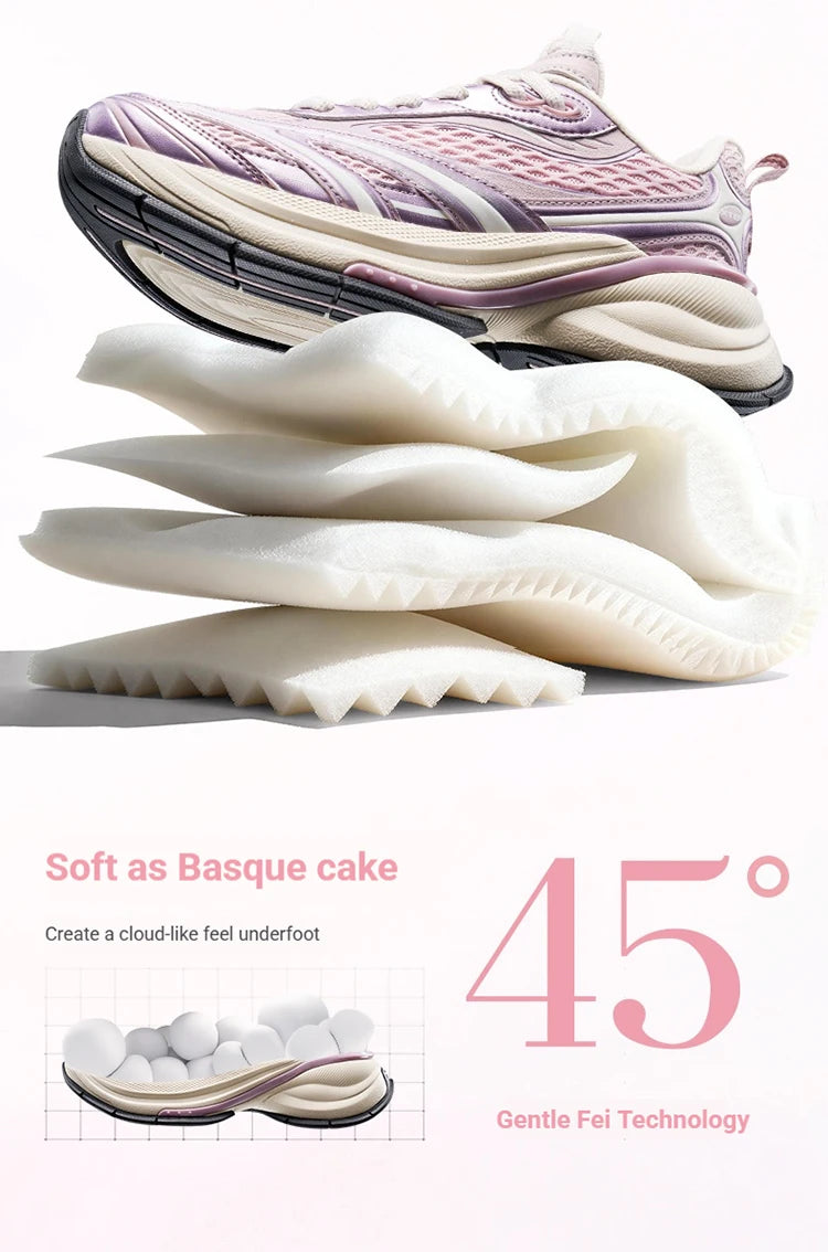 Sapatilhas Xtep Basque 3 para Mulher, Leves, Resistentes ao Desgaste, Modernas, Duráveis, com Sola Grossa, Casuais e Desportivas, 874218320006