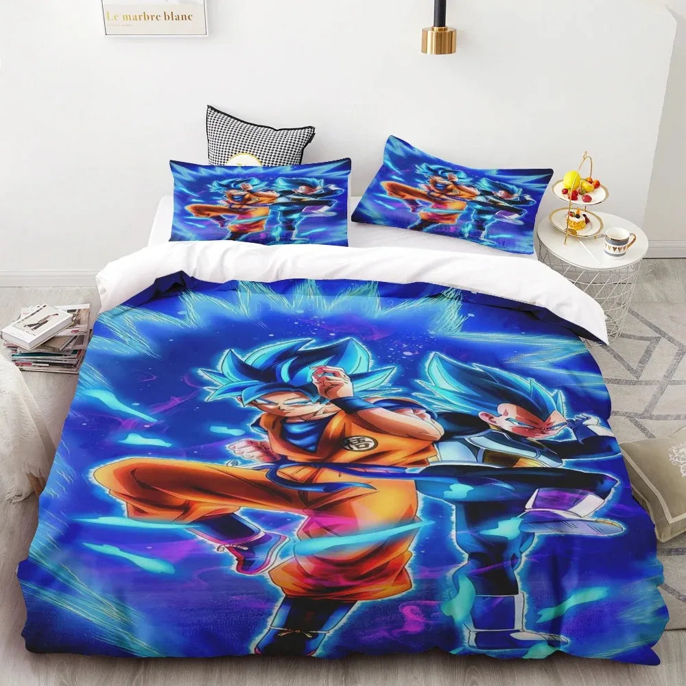 Σετ Παπλωματοθήκης Goku Dragon Ball για Εφήβους, Σετ Κλινοσκεπασμάτων με Παπλωματοθήκη για Παιδιά και Αγόρια, Ιδανικό Δώρο, Διακόσμηση Κρεβατοκάμαρας Queen King