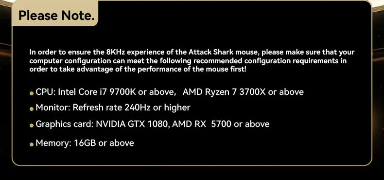 ATTACK SHARK R5 Tri-mode Ultra Wireless Gaming Mouse Carbon Fiber 8K, PAW3950MAX, 8000Hz Wireless Polling Rate, DPI up to 42000