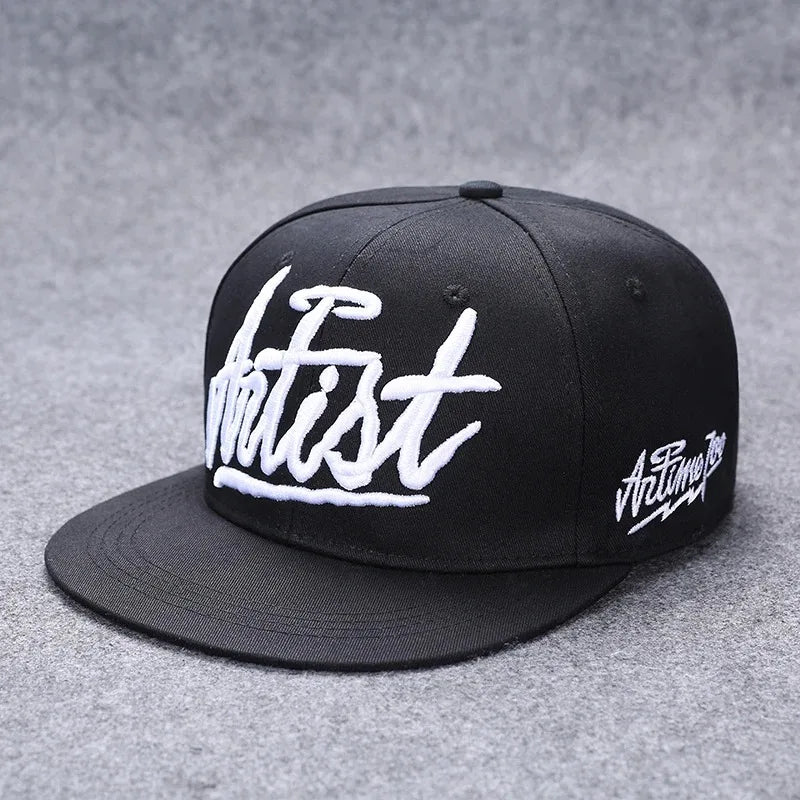 Men's Letter Embroidery Tide All-Match Flat Brim Baseball Cap Ladies Summer Hip-Hop Hat Outdoor Shade Adjustable Peaked Cap
