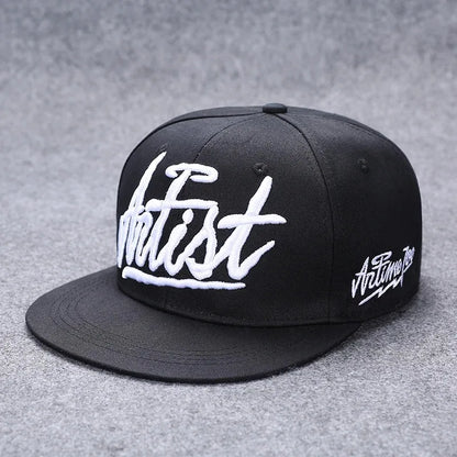Men's Letter Embroidery Tide All-Match Flat Brim Baseball Cap Ladies Summer Hip-Hop Hat Outdoor Shade Adjustable Peaked Cap