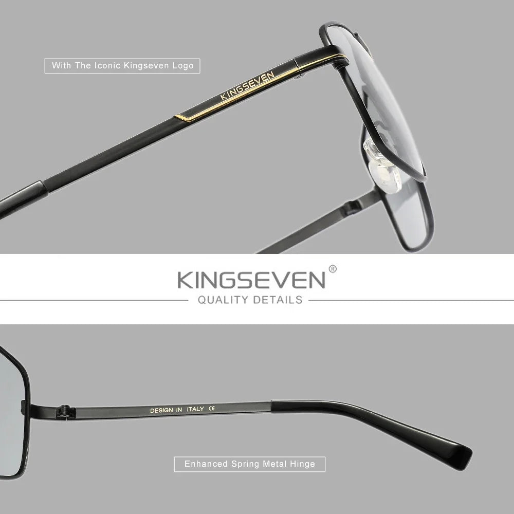 KINGSEVEN Causal Polarized Sunglasses Men Outdoor Driving Fashion Glasses UV400 Rectangle Driving Male Fishing Eyewear
