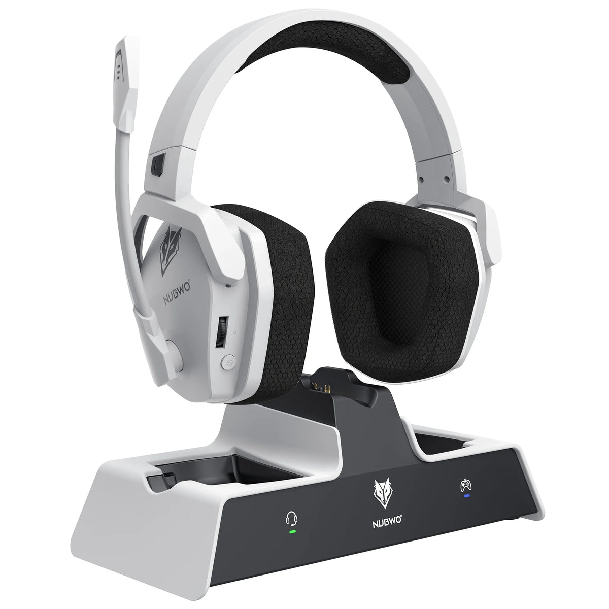 NUBWO G06 Double Casque Gamer Sans Fil 2.4GHz Bluetooth 5.3 avec Micro pour PS5 PS4 PC Mobile Switch, Casque Stéréo pour Joueurs