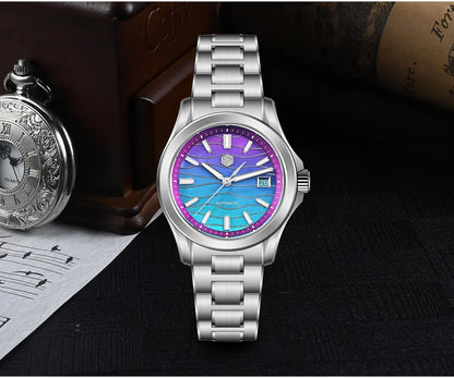 San Martin Official 39mm Guilloche MOP Dial Gada Watch Miyota 9015 Luxury Men's Automatic Mechanical Watches 10 ATM reloj SN0150