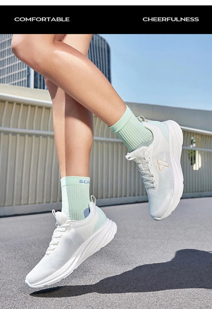 Sapatilhas de Corrida Xtep para Mulher 2025 Verão Novidade Resistentes Leves Casuais com Amortecimento de Impacto e Malha Respirável 875418110054
