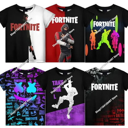 Cartoon Fortnite T Shirt 3D Printed Boys Girls Streetwear Kids Clothes Funny Tshirt O-Neck Summer Tops Birthday Gifts
