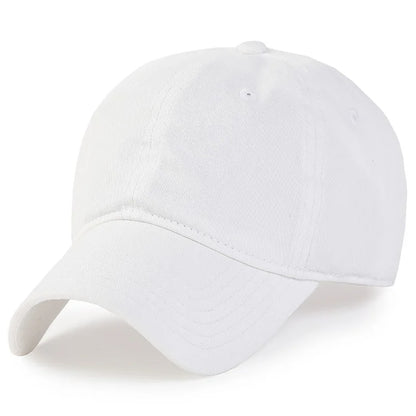 Men Women Oversize XXL 100% Cotton Baseball Cap,Large Baseball Hat for Big Heads 56-63cm(23.5"-25.5"),Adjustable Plain Dad Cap