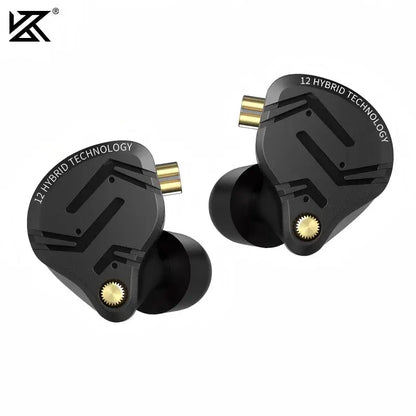 KZ ZS12 PRO X Hybrid Dynamic Balanced Armature IEM Earphones, HiFi In-Ear Monitor Headphones with Detachable Silver-Plated Cable, Studio-Grade Wired Earbuds