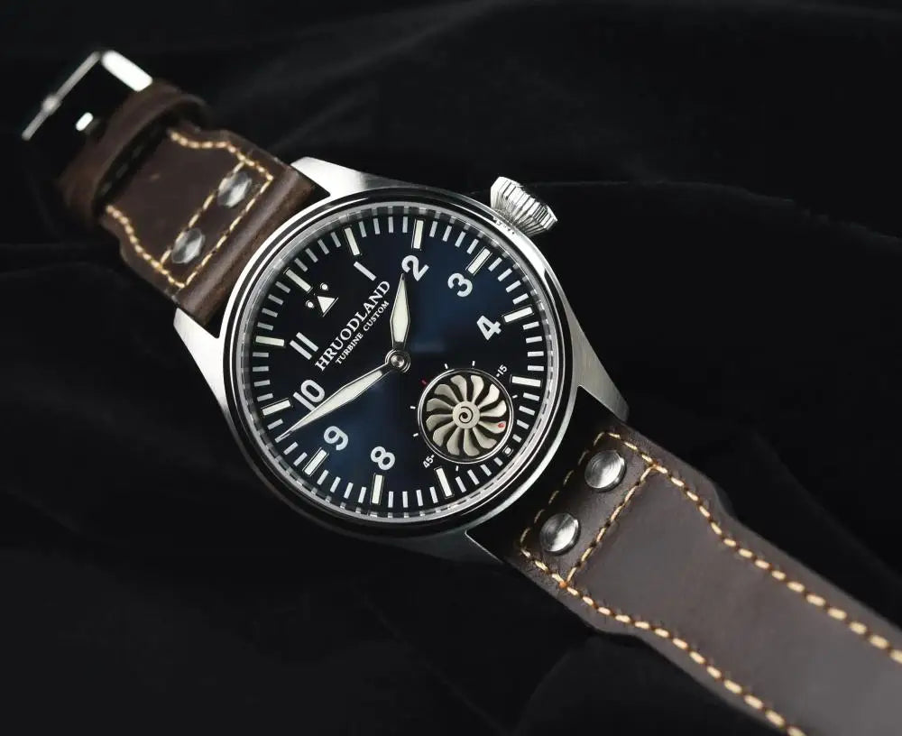 Reloj mecánico para hombre Hruodland 2025 nuevo, Seagull ST3620, piloto retro 43MM, luminiscencia Bgw-9, cristal de zafiro, turbina