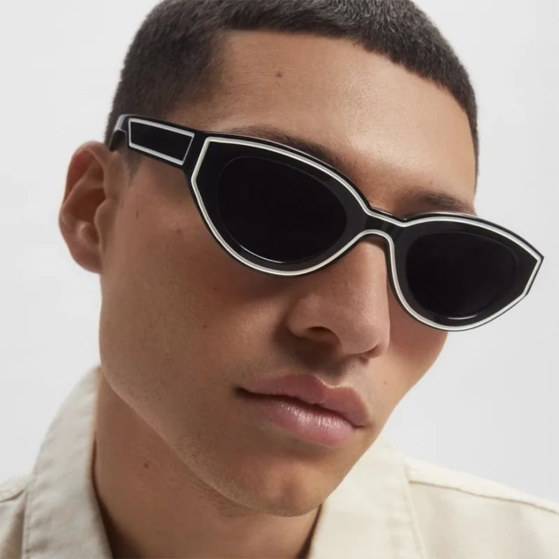 Fashion Unique Irregular Hip Hop Sunglasses Y2k Women Men Retro Glasses Ladies Beach Sunnies Outdoor Sport  with Metal Hinge